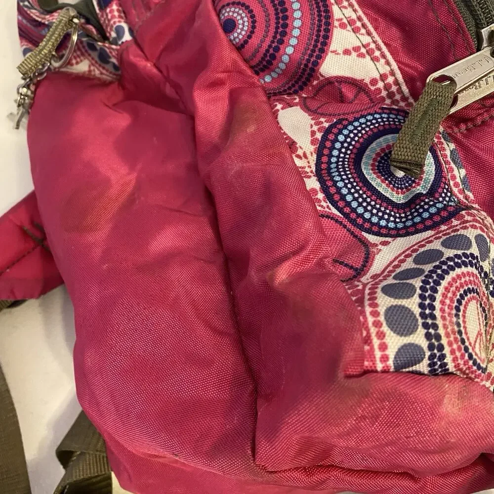 LL Bean Deluxe Book Pack Backpack Pink Swirl Kids School Travel Camping Hike Bag - Picture 11 of 12